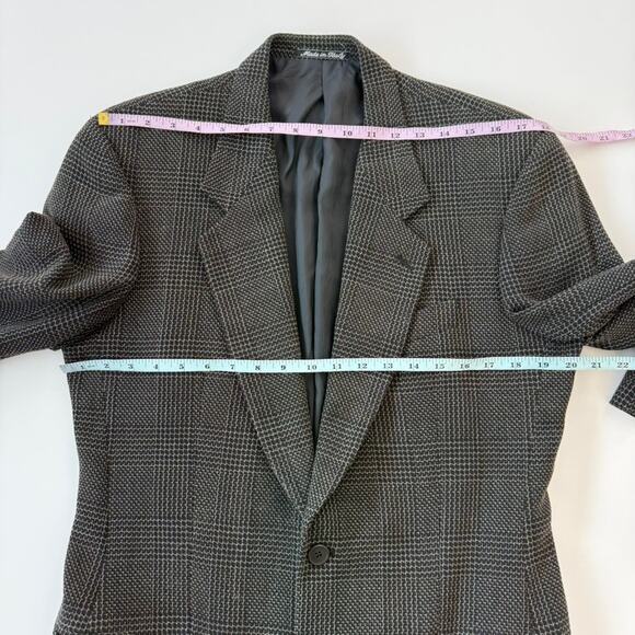 Vintage Mani by Giorgio Armani Wool Plaid Sport Coat Blazer Sz 39R - Picture 8 of 12